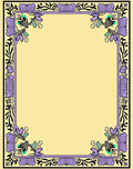 Pale Yellow Elegant Floral Border Accent Rug