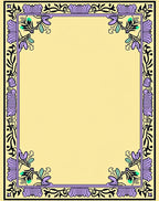 Pale Yellow Elegant Floral Border Accent Rug