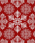 Red White Snowflake Winter Repeat Rug