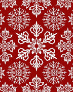 Red White Snowflake Winter Repeat Rug