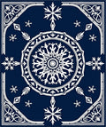 Midnight Blue Snowflake Mandala Rug