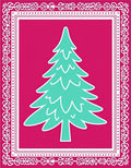 Crimson Teal Festive Tree Garland Rug