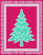 Crimson Teal Festive Tree Garland Rug