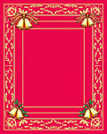 Golden Bells Crimson Border Ornament Rug