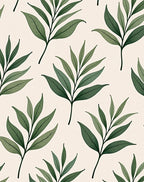 Delicate Green Leaf Branch Arrangement Rug