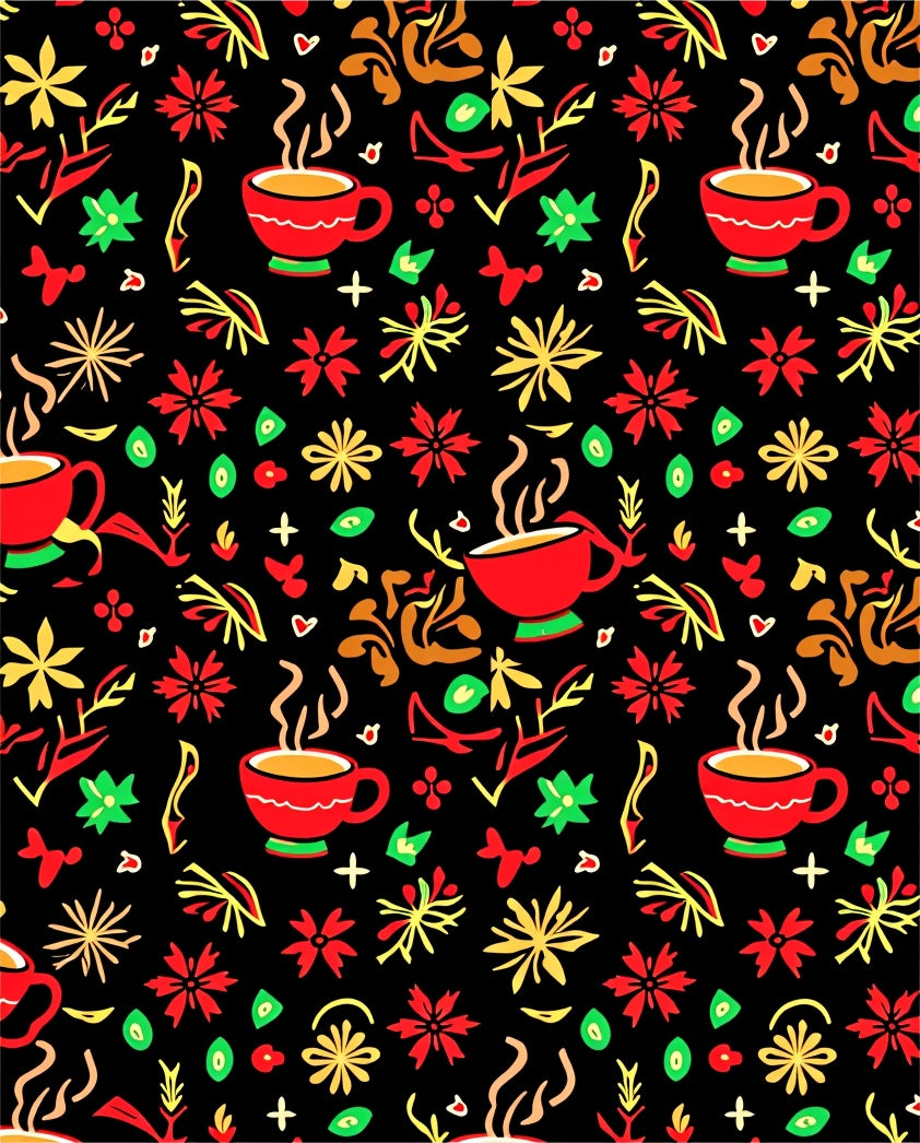 Hot Coffee Red Floral Celebration Rug