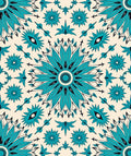 Oceanic Teal Intricate Floral Mandala Rug