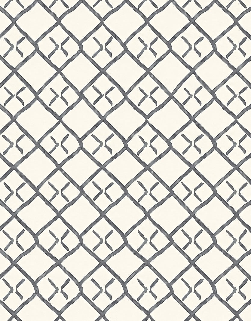 Hand Drawn Charcoal Diamond Weave Rug
