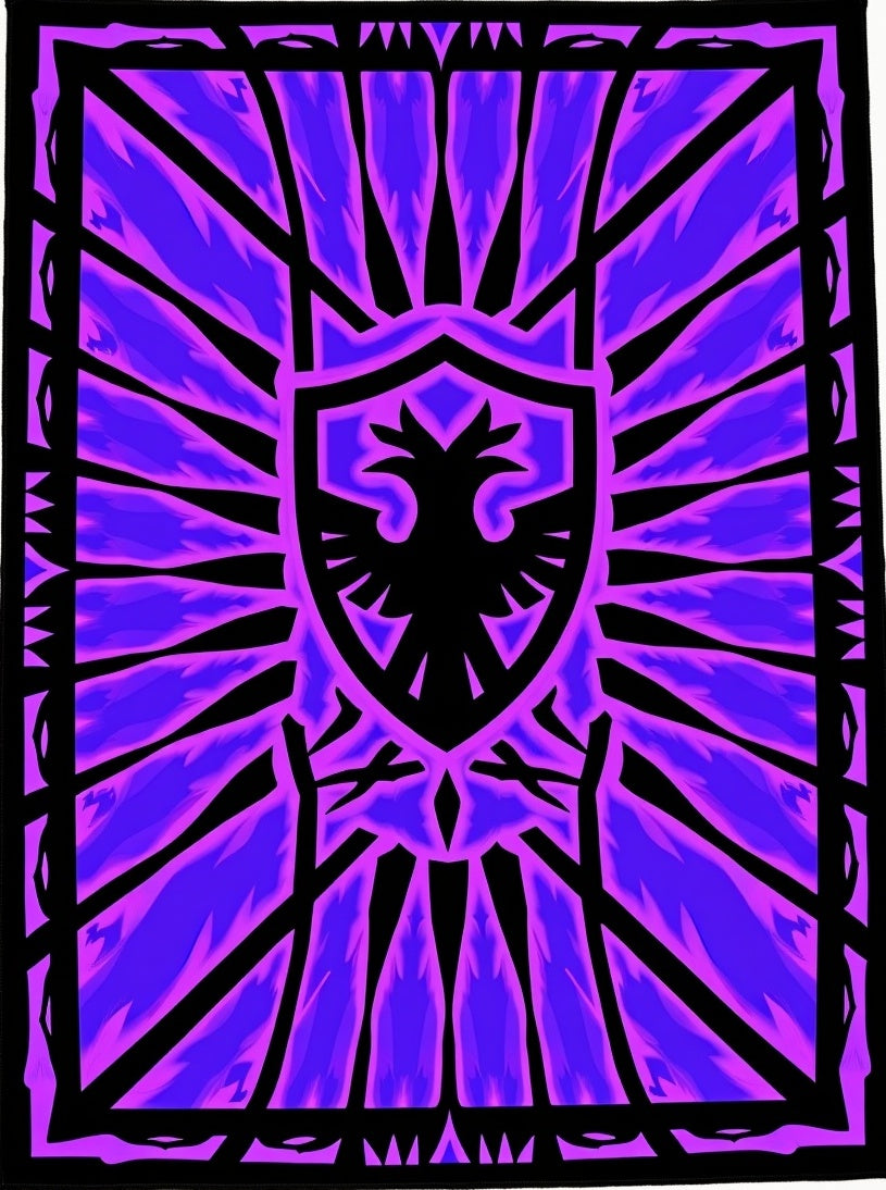 Vibrant Purple Eagle Crest Aura Rug
