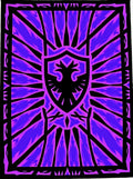 Vibrant Purple Eagle Crest Aura Rug
