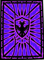 Vibrant Purple Eagle Crest Aura Rug