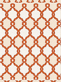 Terracotta Geometric Lattice Medallion Rug