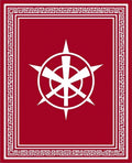 Crimson White Geometric Starburst Rug
