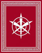 Crimson White Geometric Starburst Rug