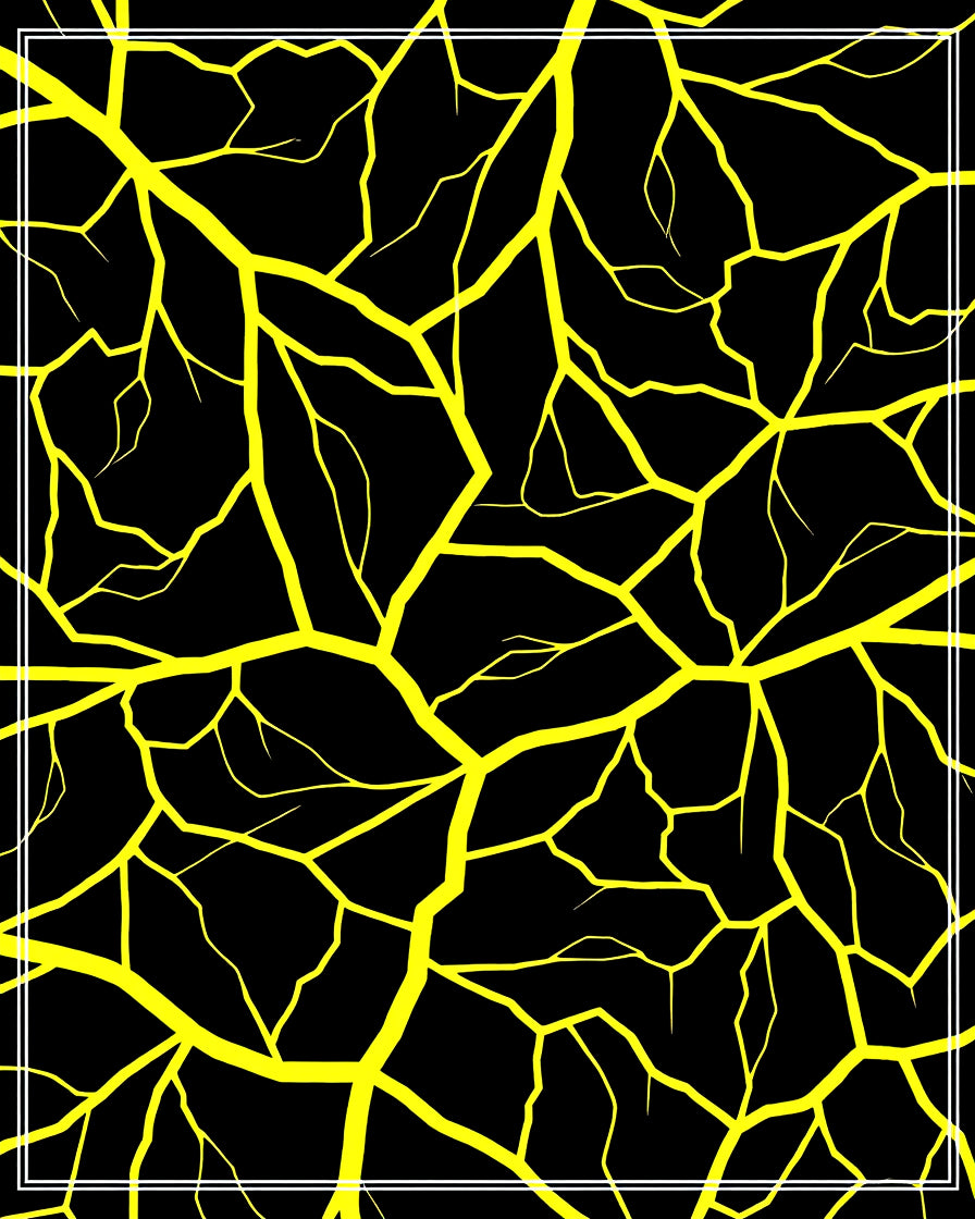 Bold Yellow Crackle Geometric Rug