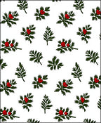 Verdant Green Red Berry Sprig Rug