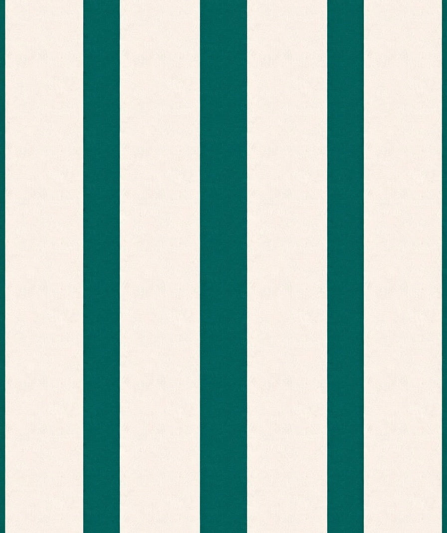 Coastal Teal Cream Stripe Rug