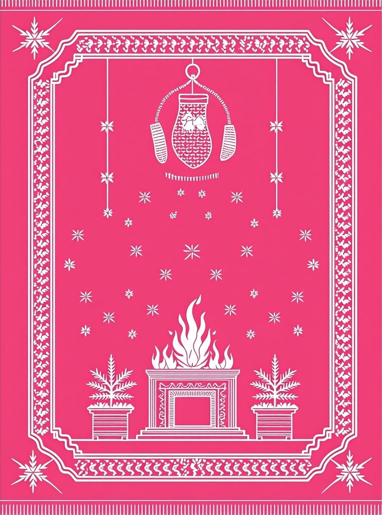 Cozy Pink Hearth Fire Mittens Rug