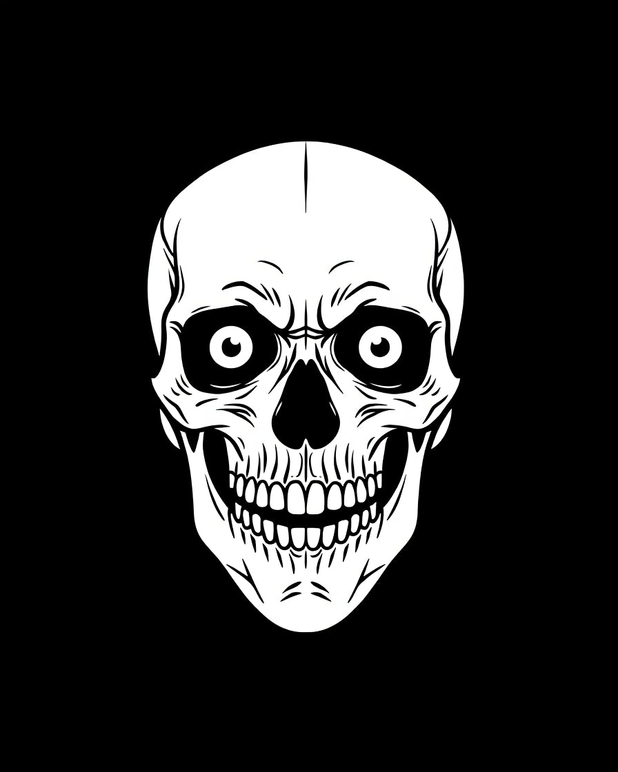 White Skull Face Horror Graphic Rug