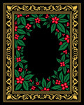 Ornate Gold Holly Berry Frame Rug