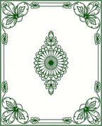 Emerald Green Floral Mandala Frame Rug