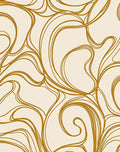 Golden Swirls on Cream Background Rug