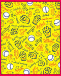Yellow Sports Equipment Graphic Rug