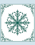 Deep Green Snowflake Corner Medallion Rug
