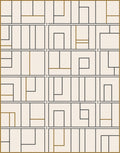 Minimalist Beige Abstract Geometric Rug