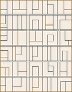 Minimalist Beige Abstract Geometric Rug