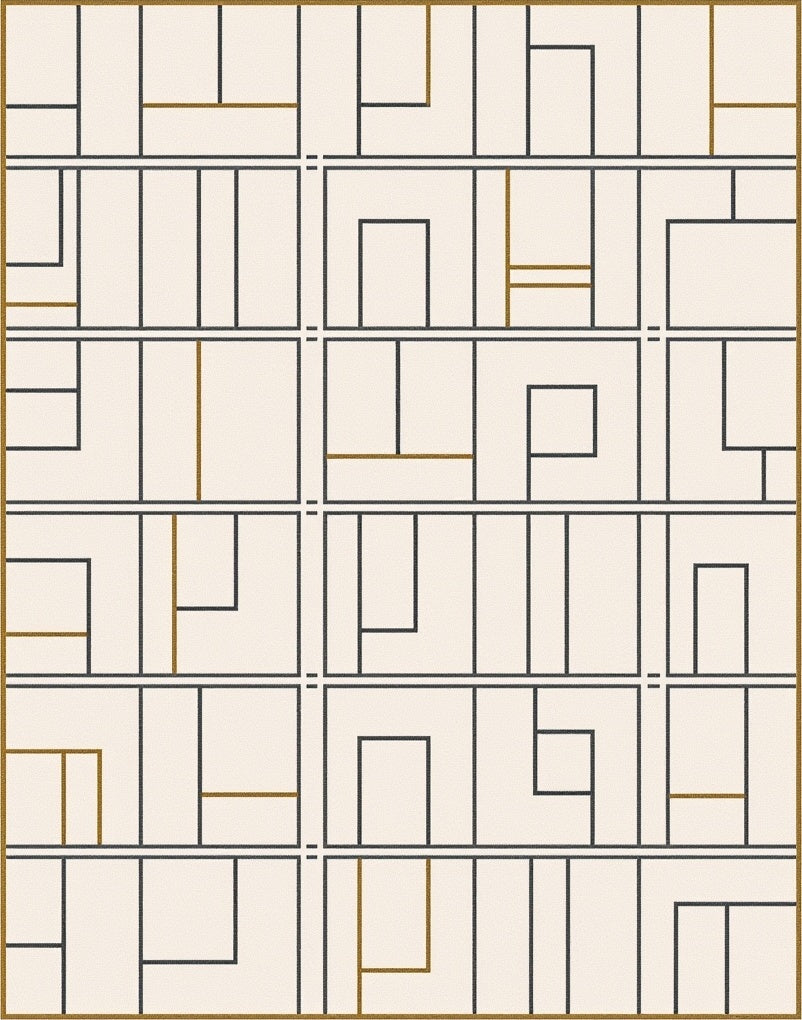 Minimalist Beige Abstract Geometric Rug