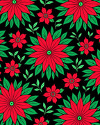 Vibrant Red Floral Foliage Rug