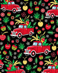 Retro Red Truck Merry Holiday Rug