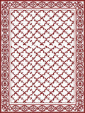 Crimson Lattice Ornate Border Rug