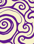 Cream Purple Abstract Swirl Rug