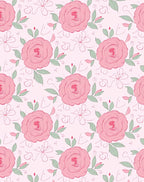 Pink Rose Vine Garden Repeat Rug