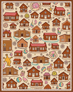 Gingerbread Village House Collection Rug
