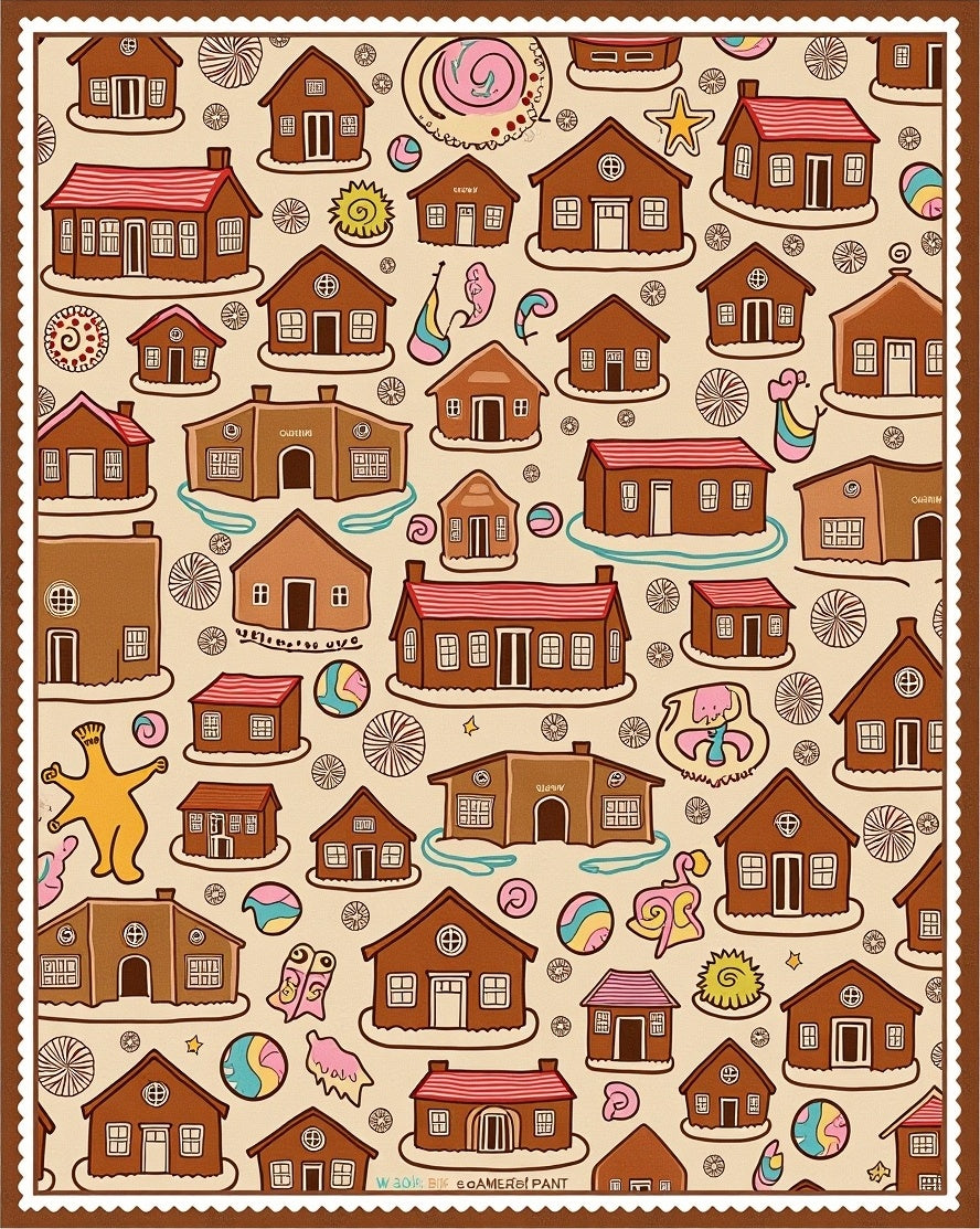 Gingerbread Village House Collection Rug