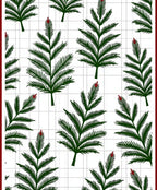 Green Fern Medallion Grid Rug