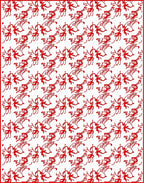 Bold Reds Scripted Animal Harmony Rug