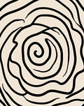 Abstract Black Swirl Cream Background Rug
