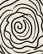 Abstract Black Swirl Cream Background Rug