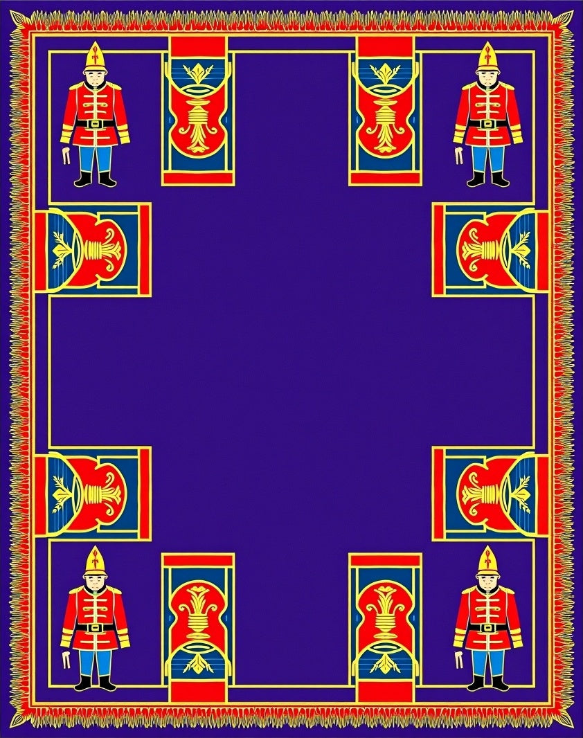 Royal Guard Crimson Yellow Blue Border Rug