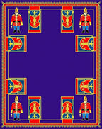 Royal Guard Crimson Yellow Blue Border Rug