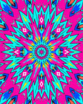 Vibrant Pink Geometric Sunburst Rug