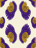 Purple Gold Feather Spiral Rug