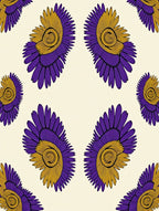 Purple Gold Feather Spiral Rug