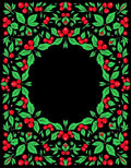 Crimson Berry Garland Border Rug