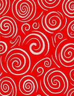 Bold Red Swirling Abstract Rug