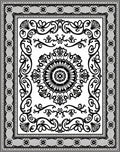 Classic Black White Intricate Mandala Rug